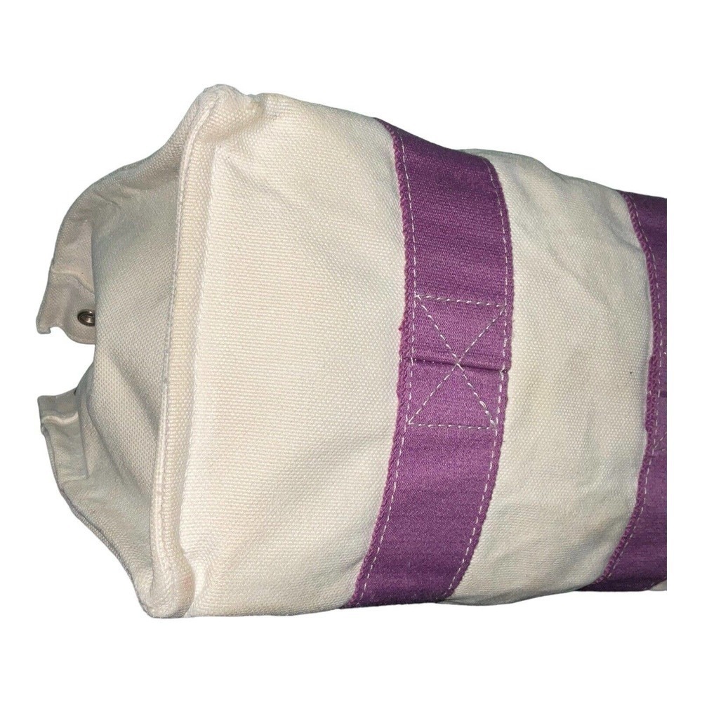 Hermes Bora Bora Canvas Tote Bag Ivory Purple - Picture 9 of 15